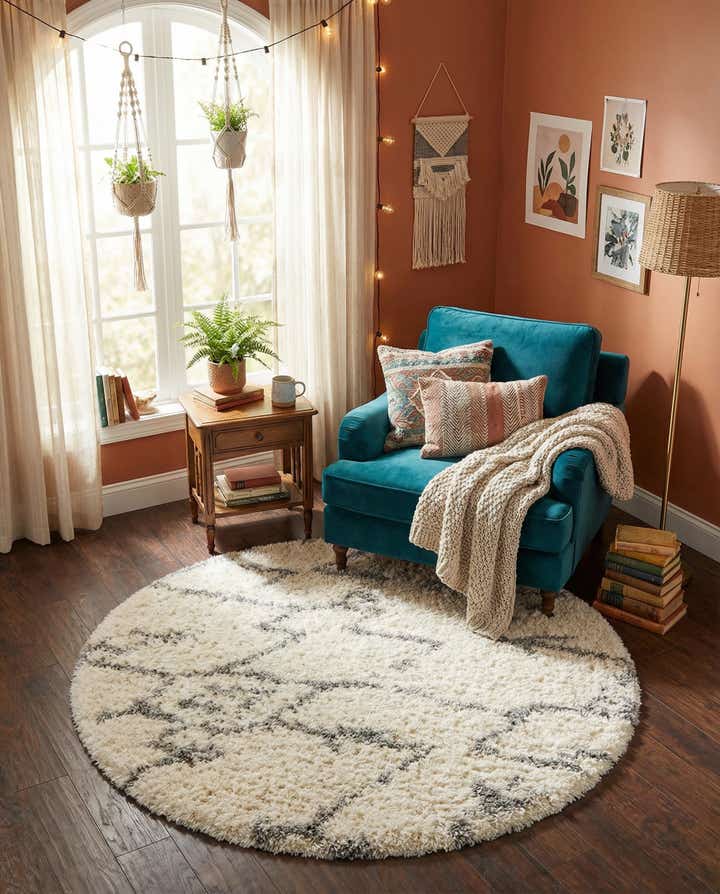 5' x 5' Infinity Shag Round Rug