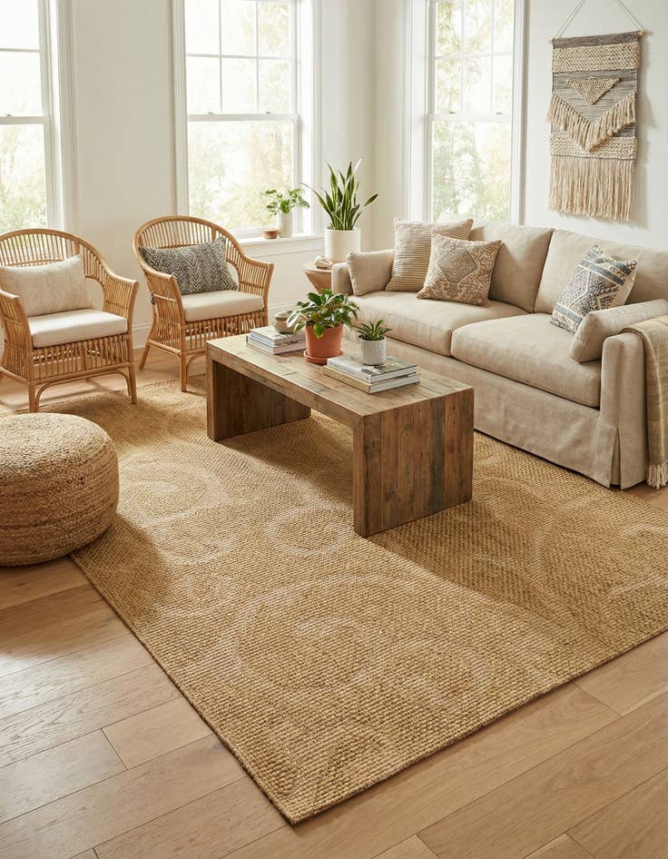 Detail image of 5' x 8' Washable Botanical Indoor / Outdoor Rug