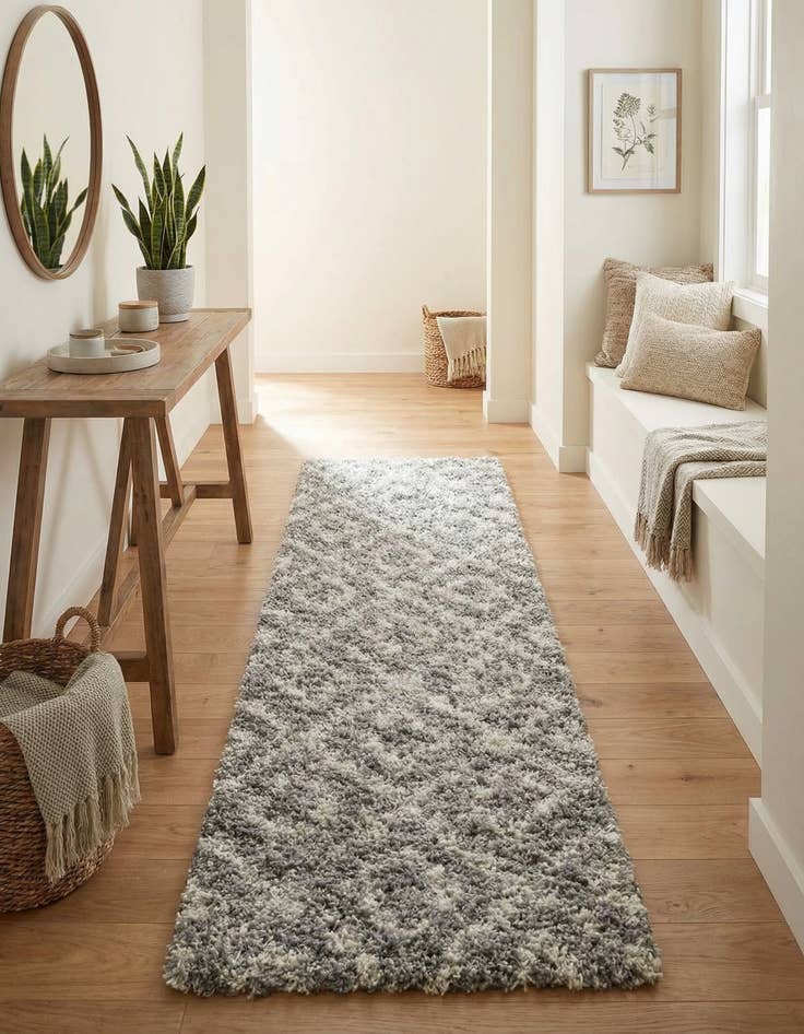 Detail image of 2' x 8' Trellis Shag Runner Rug