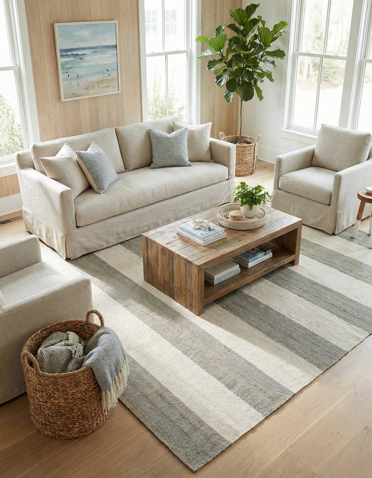 Detail image of 10' x 10' Hand Woven Jill Zarin Hamptons Square Rug