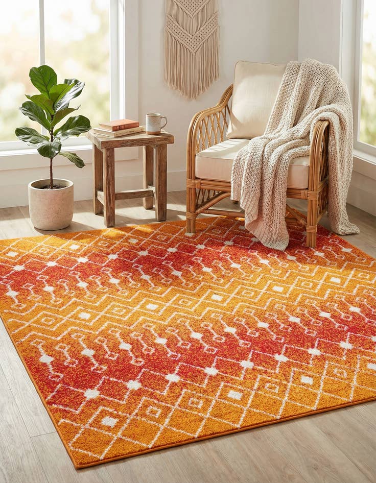 Detail image of 6' x 6' Moroccan Trellis Square Rug