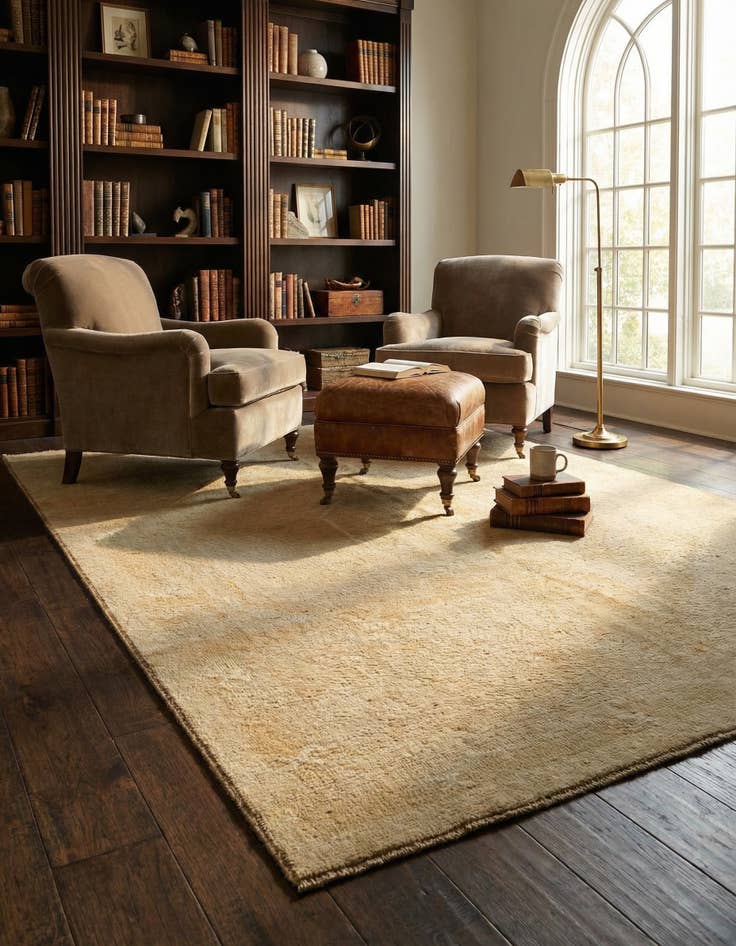 Detail image of 6' 5 x 9' 7 Hand Knotted Oushak Wool Rug