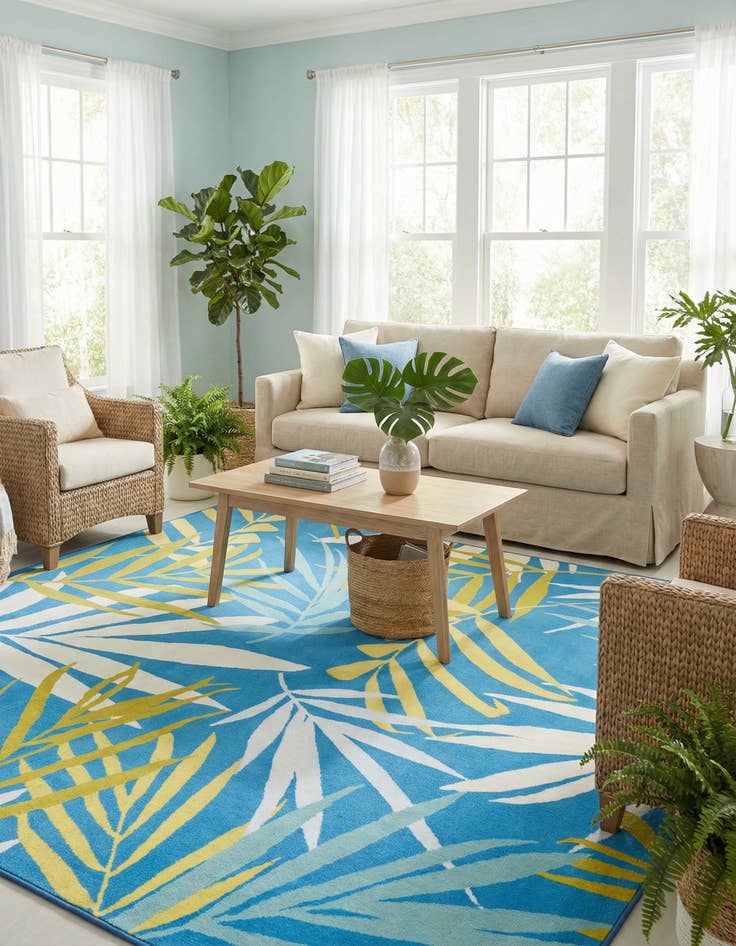 Detail image of 7' 10 x 7' 10  Washable Jill Zarin Caribbean Indoor / Outdoor Square Rug
