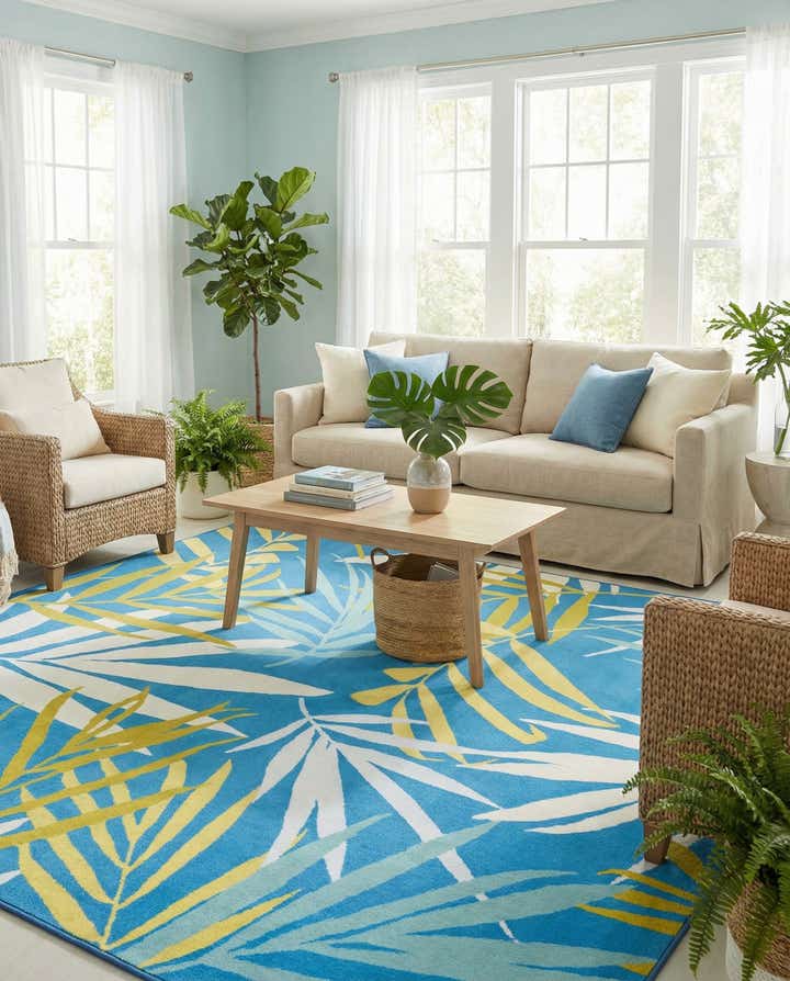 7' 10 x 7' 10 Easy-Clean Jill Zarin Caribbean Indoor / Outdoor Square Rug