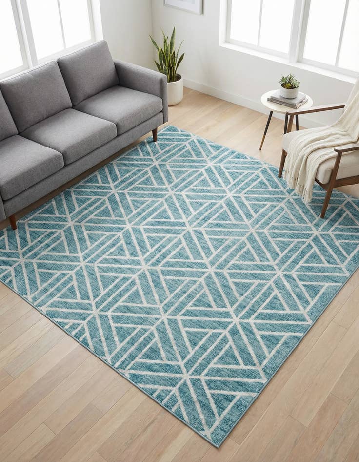 Detail image of  7' x 7' Lattice Trellis Square Rug