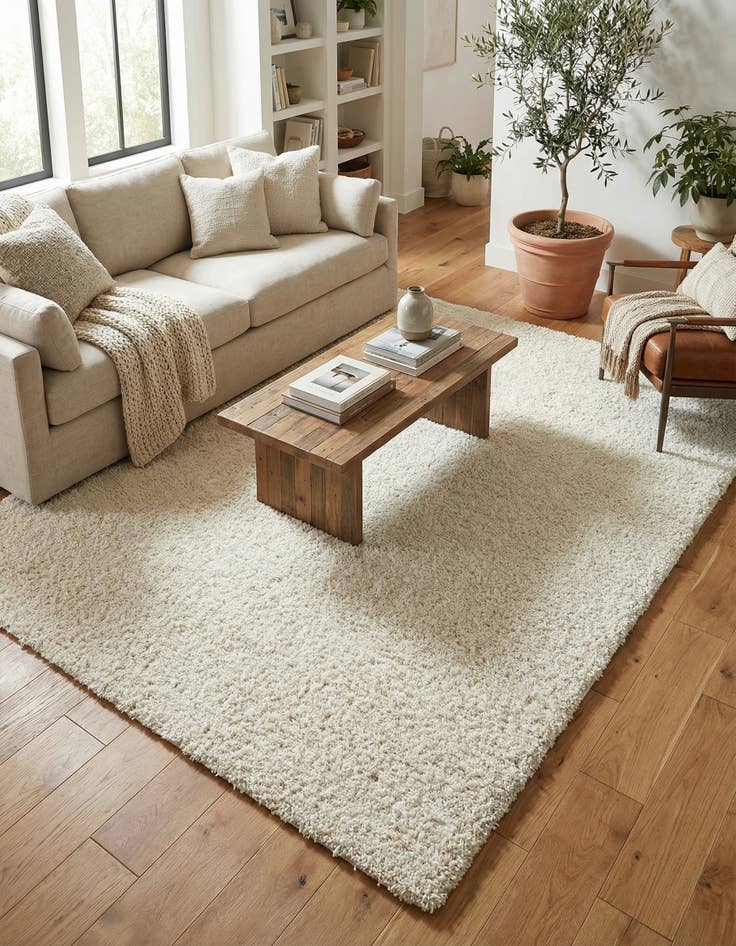 Detail image of 7' 10 x 10' Solid Shag Rug