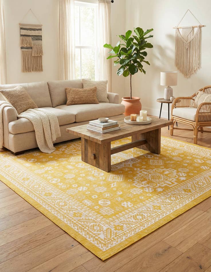 Detail image of 10' x 10' Washable Aztec Indoor / Outdoor Square Rug