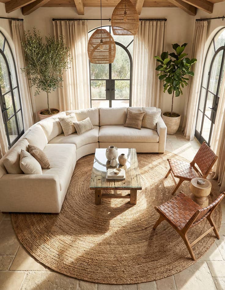 Detail image of 10' x 10'  Hand Braided Jute Round Rug