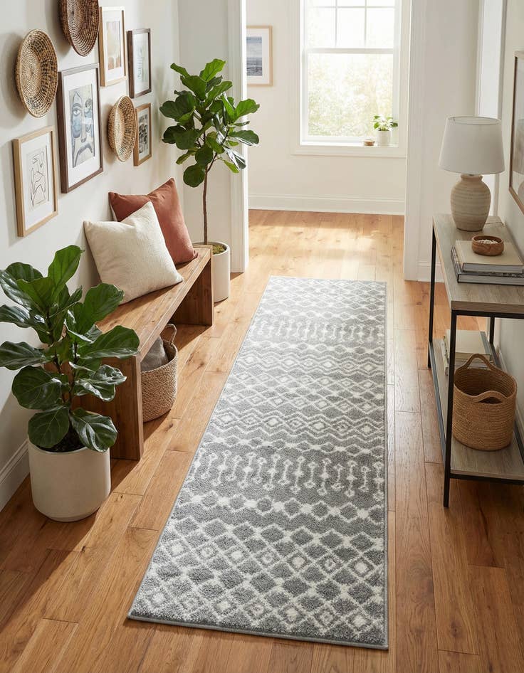 Detail image of 2' x 8' Moroccan Trellis Runner Rug