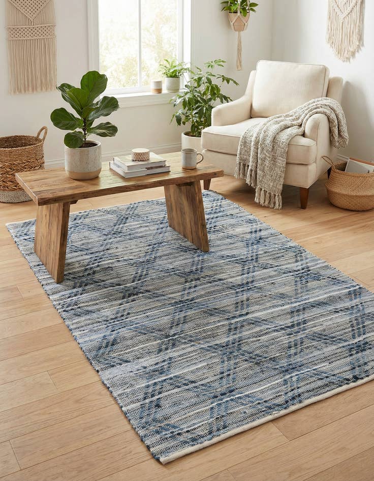 Detail image of  4' 1 x 6' 1  Hand Woven Chindi Cotton Rug