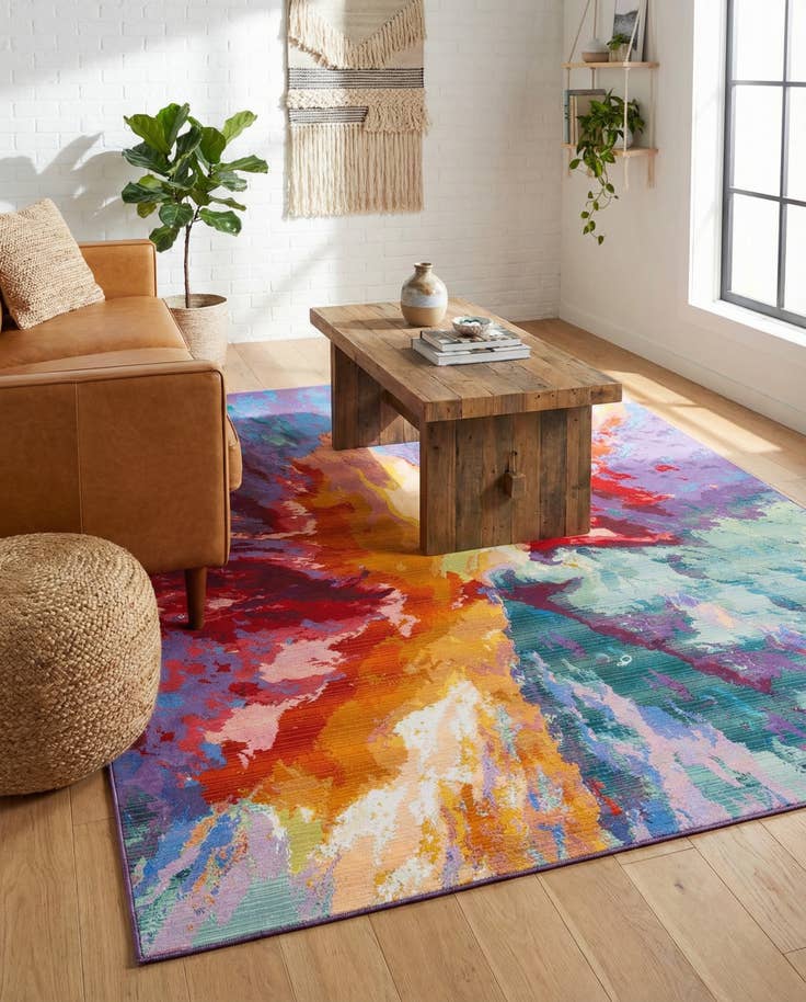 Detail image of 7' 10 x 10' Easy-Clean Modern Indoor / Outdoor Rug