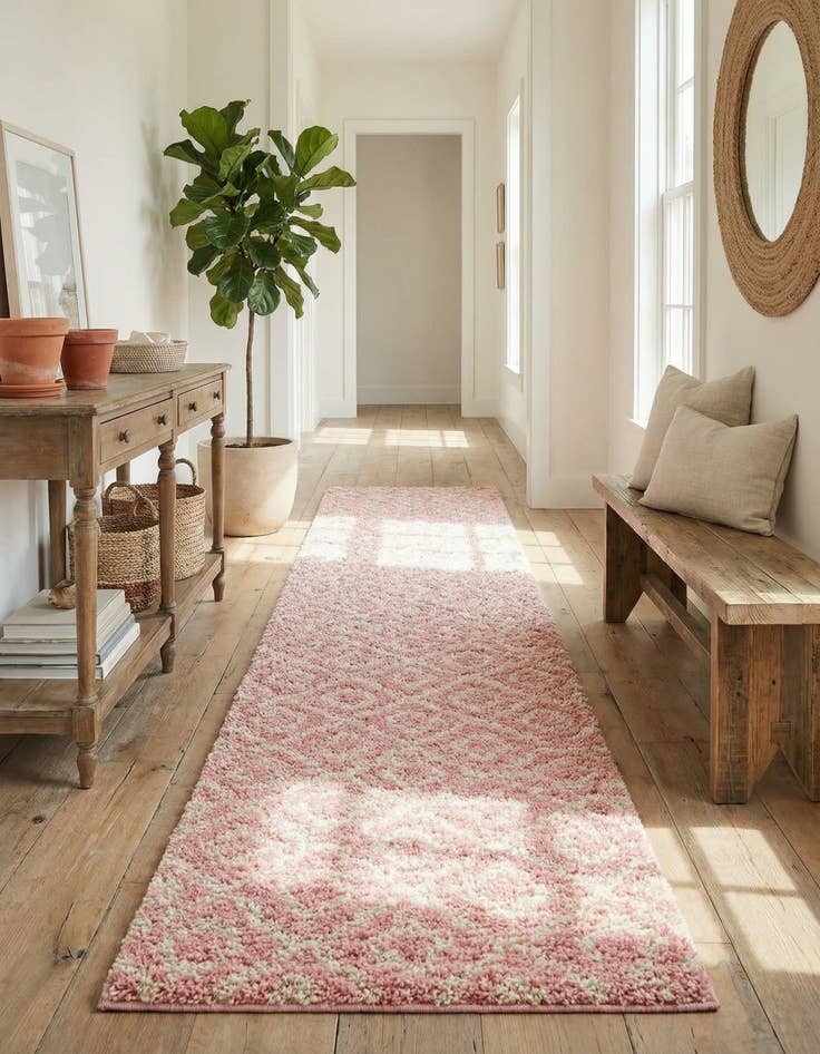 Detail image of 3' 3 x 16' 5 Trellis Shag Runner Rug