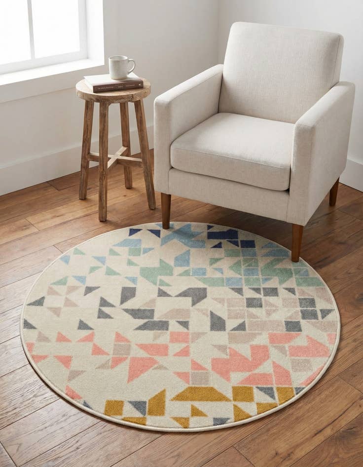 Detail image of 3' 3 x 3' 3 Lotus Round Rug