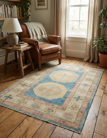 3' 6 x 4' 10 Hand Knotted Oushak Wool Rug