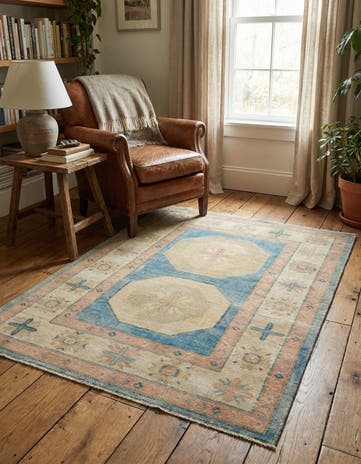 3' 6 x 4' 10 Hand Knotted Oushak Wool Rug