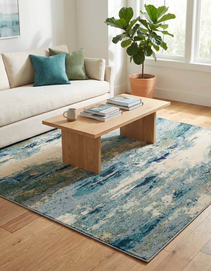 Detail image of 8' x 8'  Washable Spectrum Square Rug