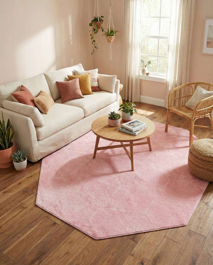 7' 10 x 7' 10 Lattice Frieze Octagon Rug