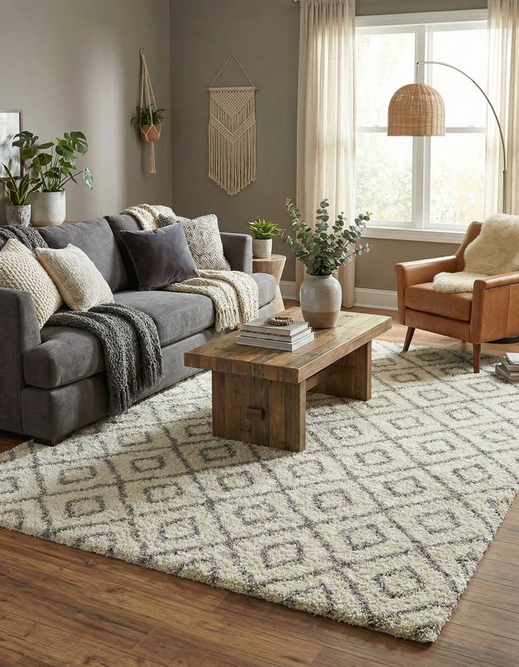 Detail image of 9' x 12' Trellis Shag Rug