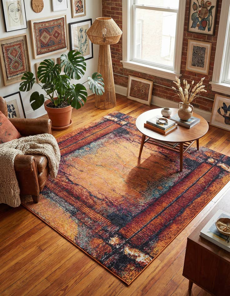 Detail image of 7' 10 x 7' 10  Washable Casablanca Square Rug