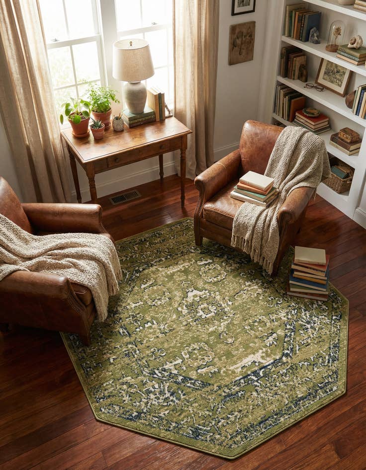 Detail image of 5' x 5' Charleston Octagon Rug