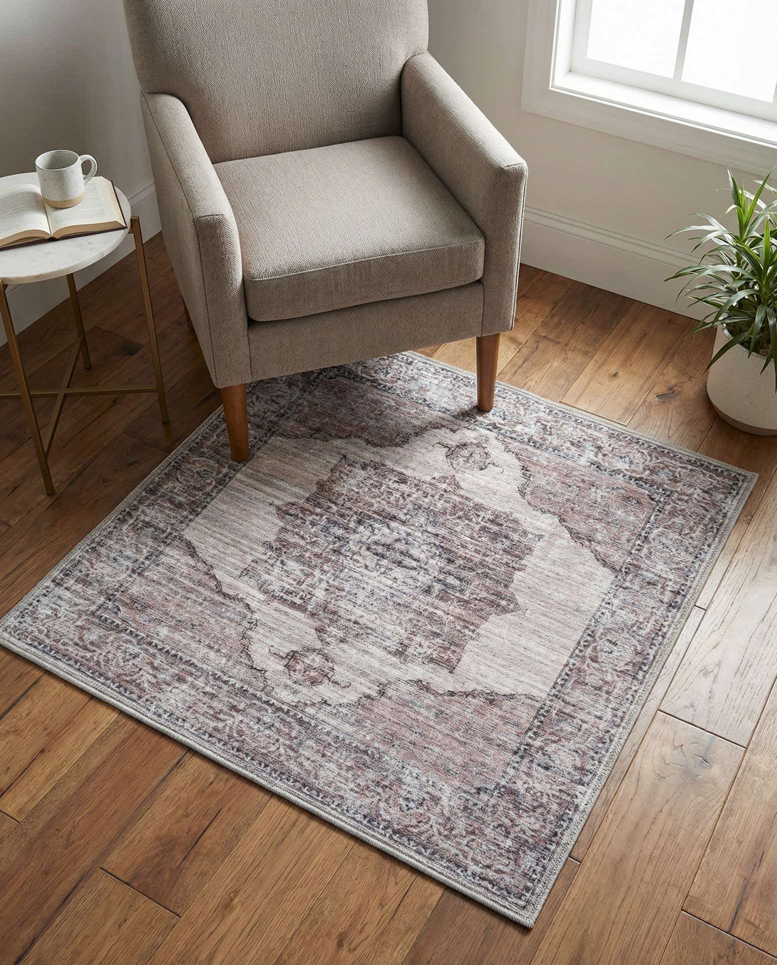 100cm x 100cm lavable Mangata Alfombra Cuadrado