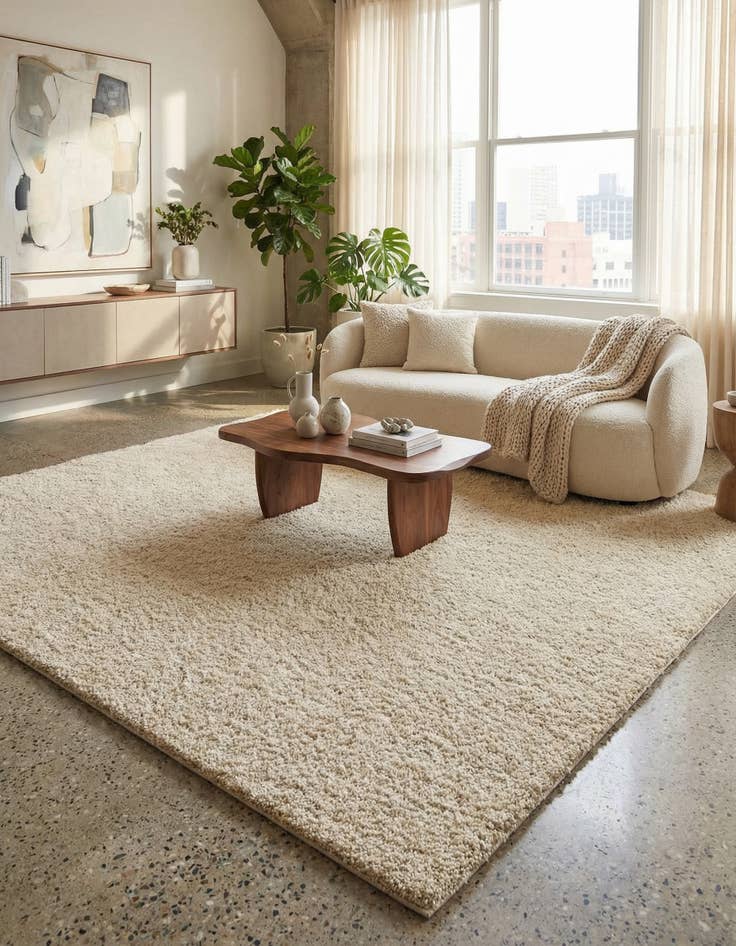 Detail image of 10' x 10' Soft Solid Shag Square Rug