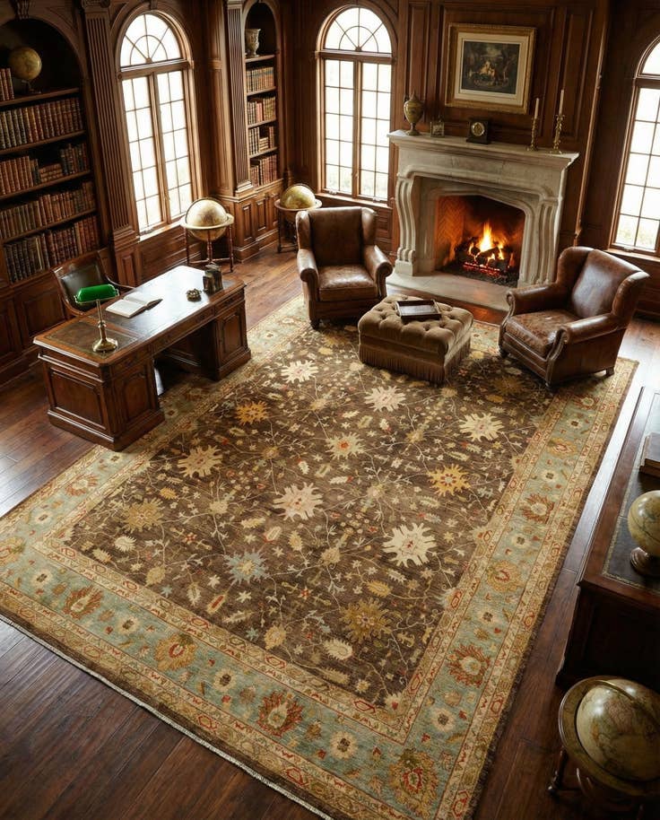 Detail image of 14' 1 x 18' 2 Hand Knotted Peshawar Ziegler Wool Rug