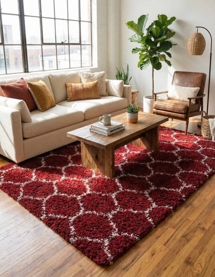 Detail image of 6' x 9' Trellis Shag Rug