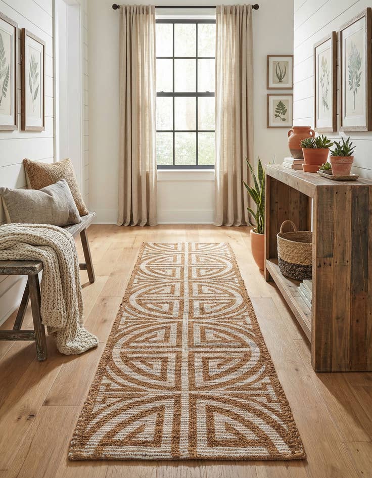 Detail image of 2' 2 x 8' Hand Woven Chenille Jute Runner Rug