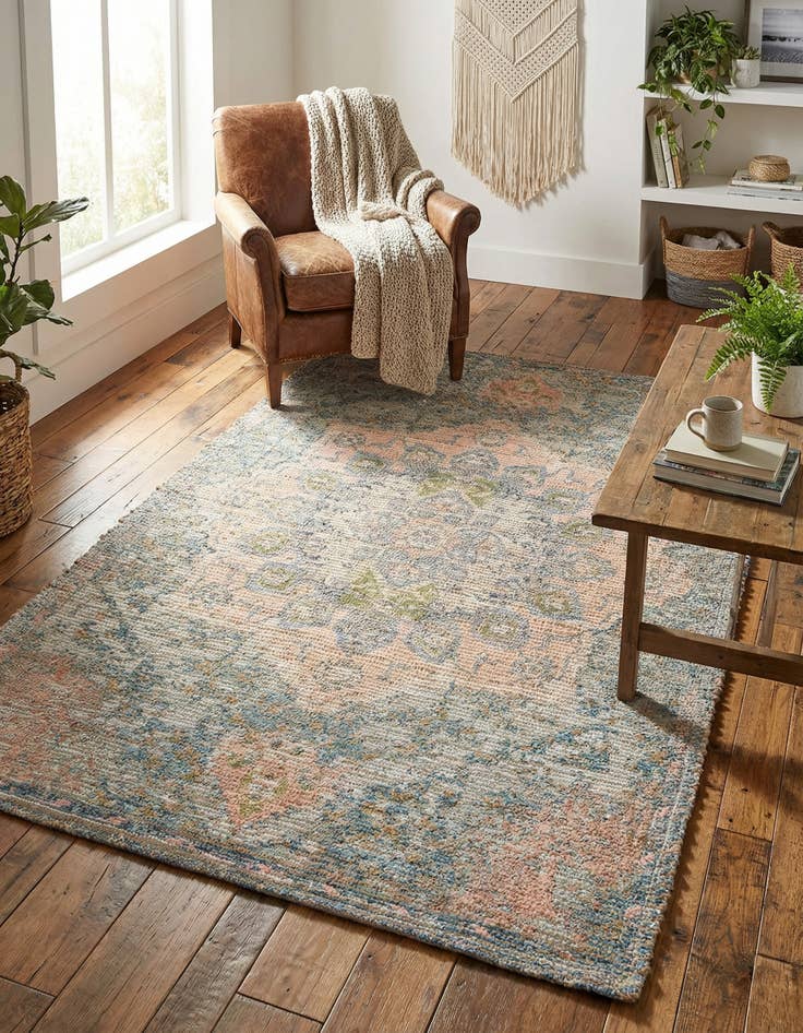 Detail image of 4' 1 x 6' 1  Hand Woven Chenille Jute Rug