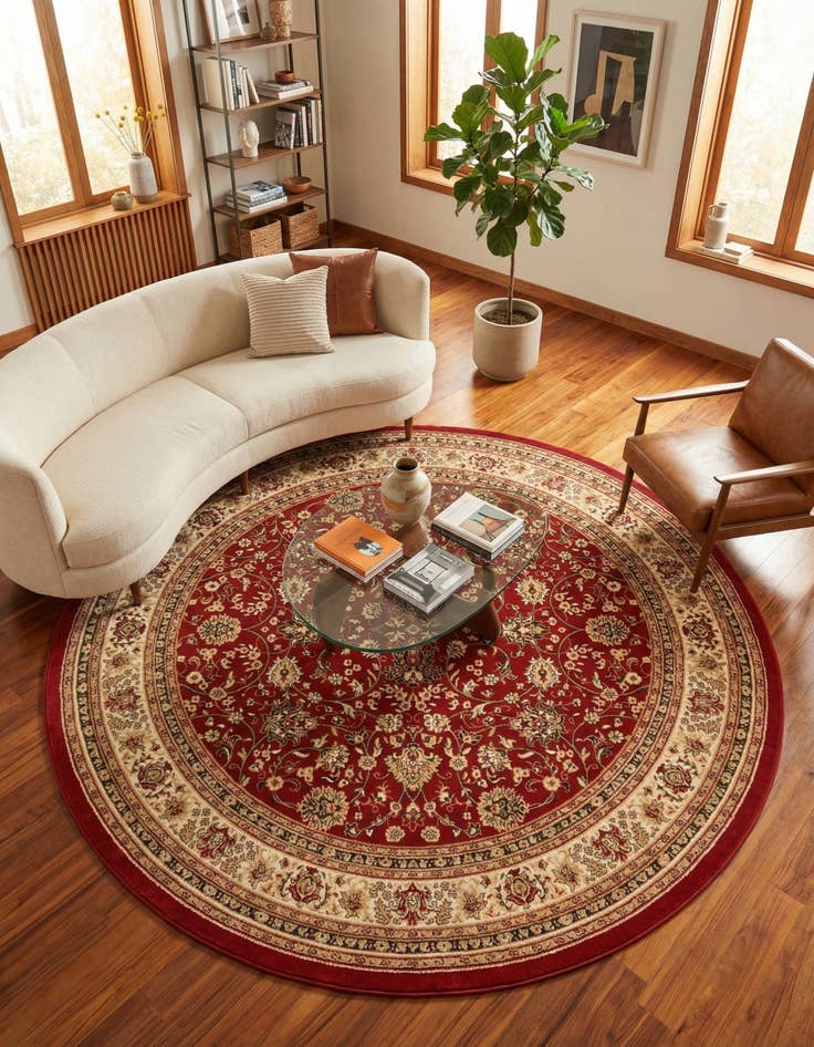 Detail image of 10' x 10' Kashan Design Round Rug