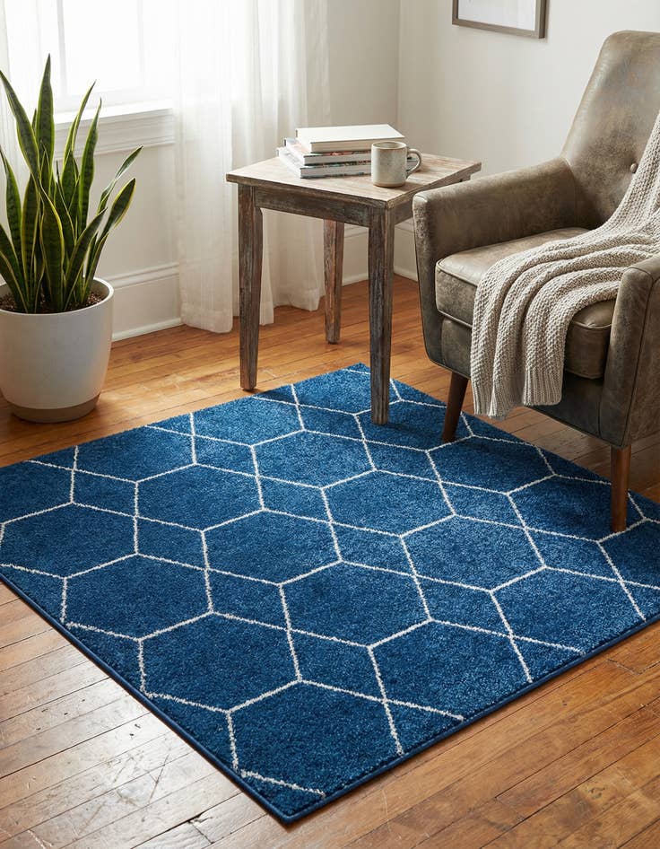 Detail image of 3' x 3' Lattice Frieze Square Rug