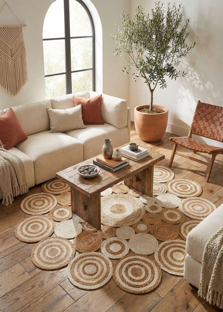 7' 10 x 7' 10 Handmade Braided Jute Round Rug