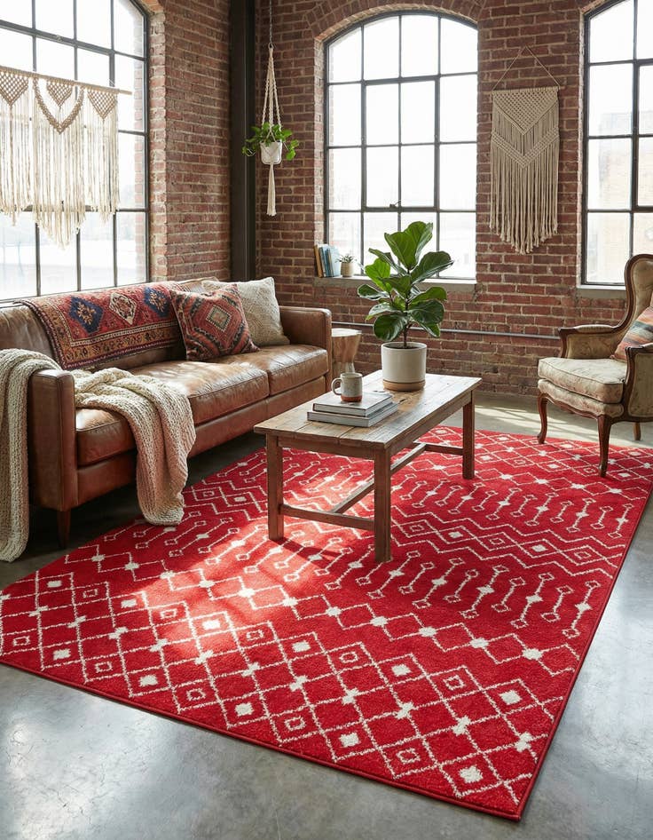 Detail image of 6' x 9' Moroccan Trellis Rug