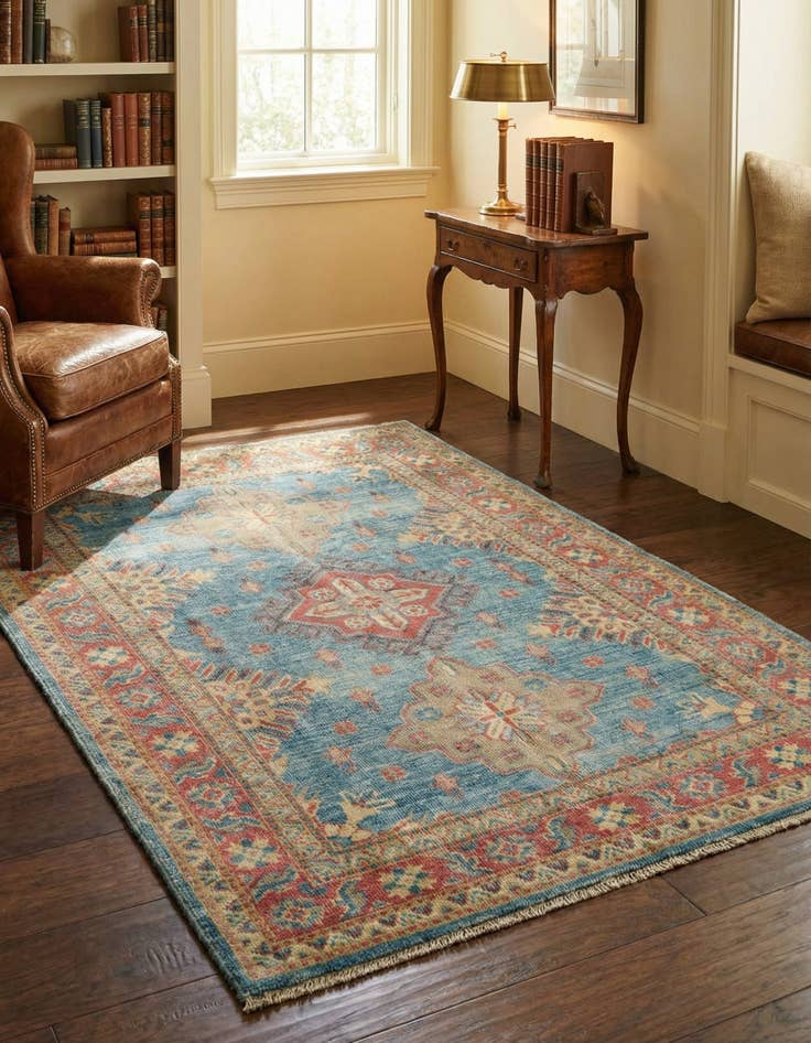 Detail image of 3' 3 x 4' 8 Hand Knotted Oushak Wool Rug