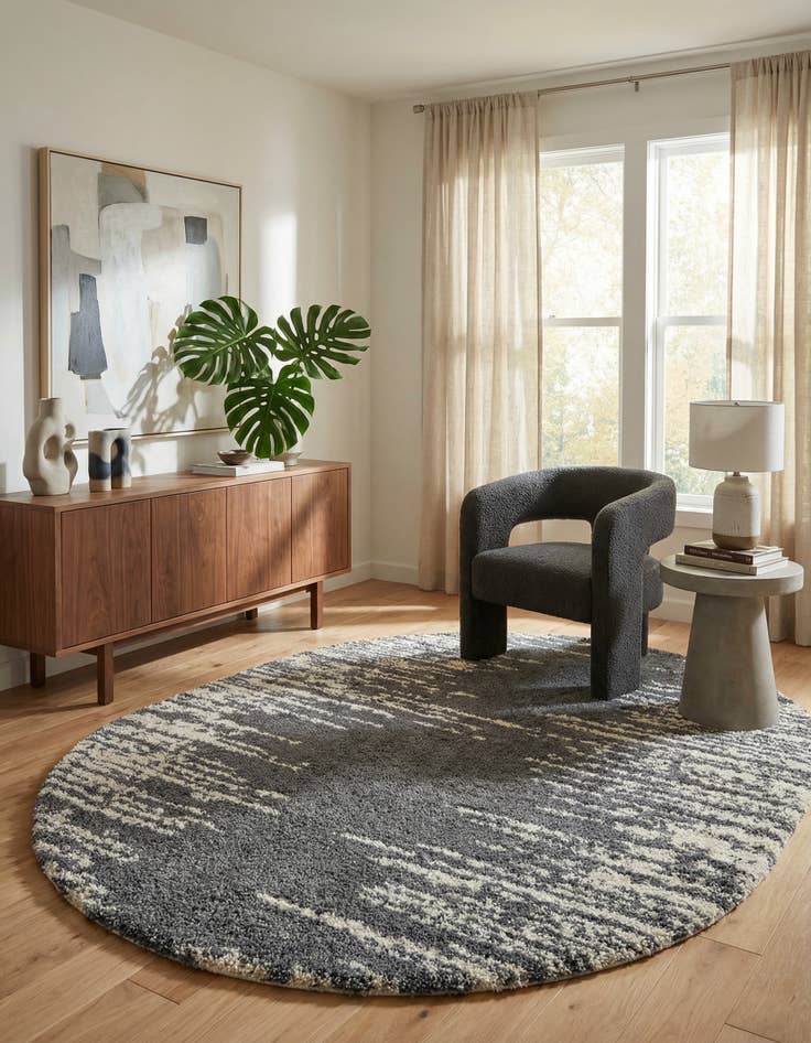 Detail image of 7' 10 x 9' 10 Serenity Shag Oval Rug