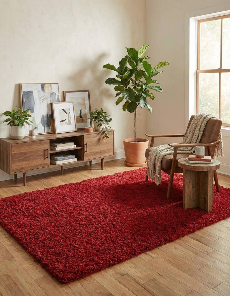 Detail image of 5' 3 x 8' Solid Shag Rug