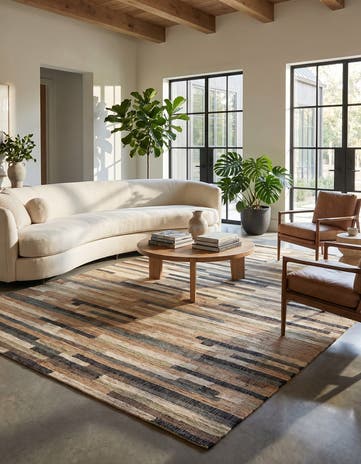 Beige Hand Woven Kala Handwoven Jute Rug