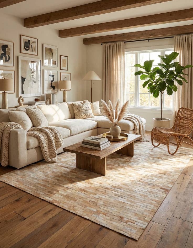 Detail image of 4' 8 x 6' 7 Cowhide Rug