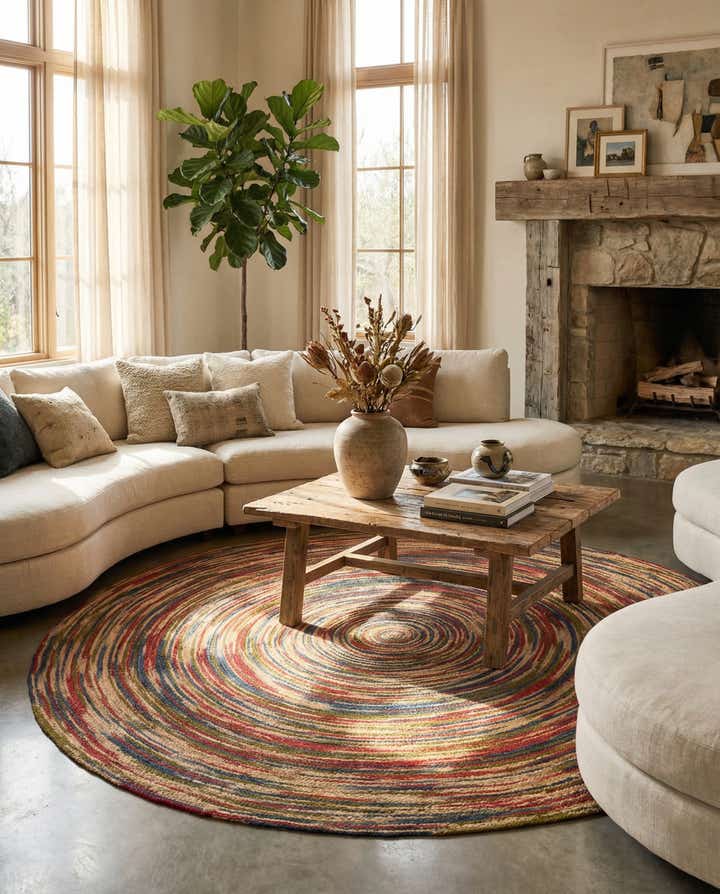 10' x 10' Handmade Braided Jute Round Rug