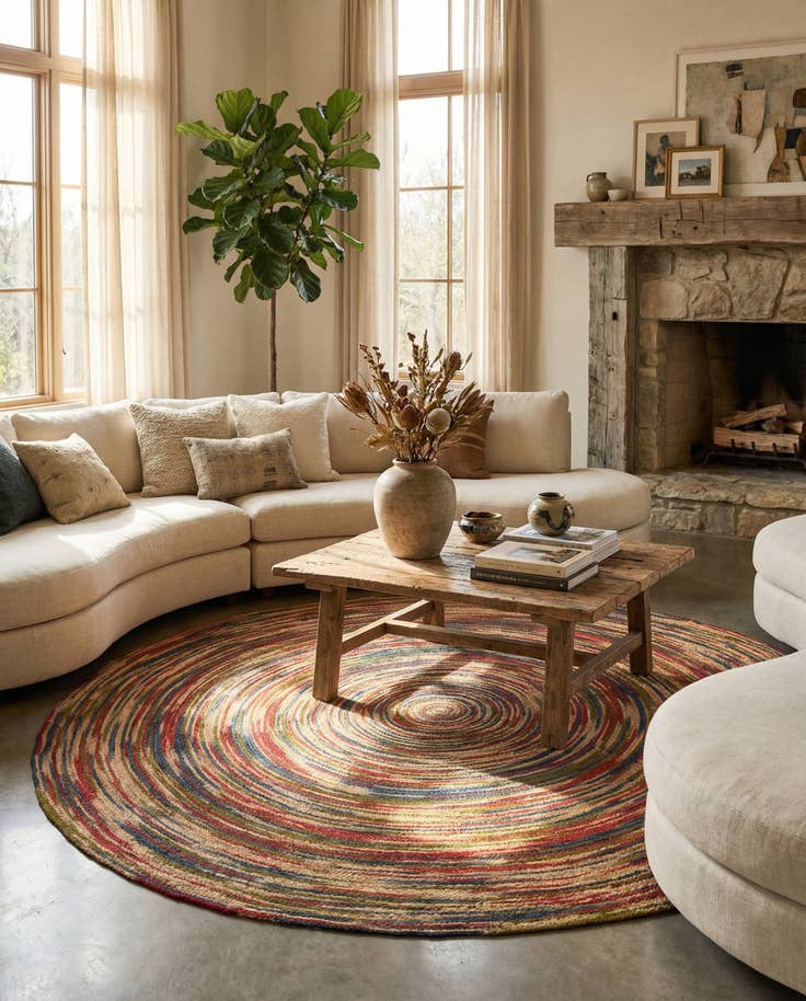 Detail image of 10' x 10' Handmade Braided Jute Round Rug