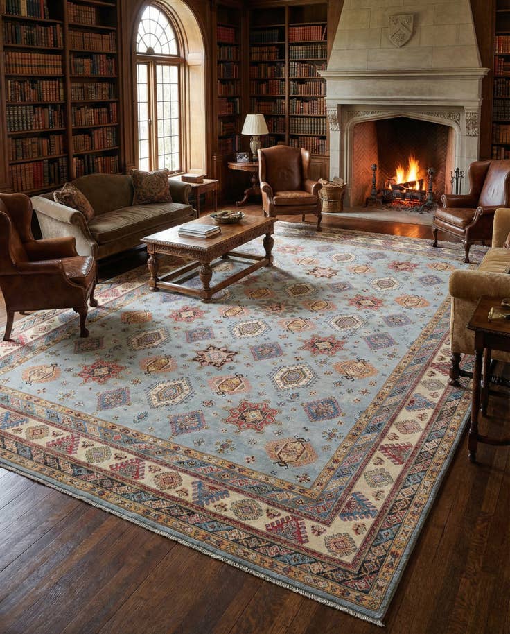 Detail image of 11' 9 x 17' 3 Hand Knotted Kazak Wool Rug