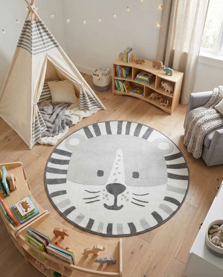 240cm x 240cm Cat Whimsy Kids Tapis Rond