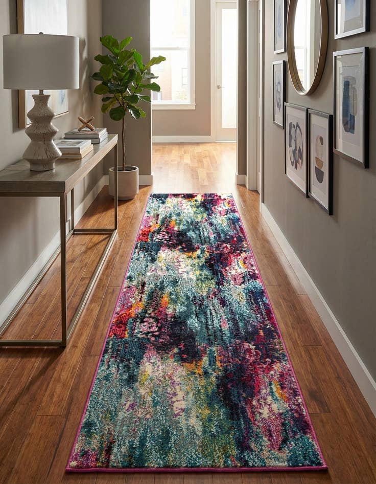 Detail image of 2' 7 x 12' Washable Theia Runner Rug