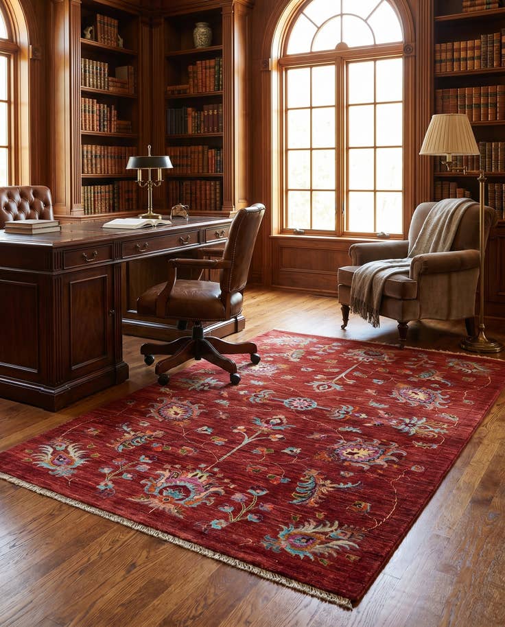 Detail image of 4' 2 x 6' 2 Hand Knotted Ariana Ziegler Rug