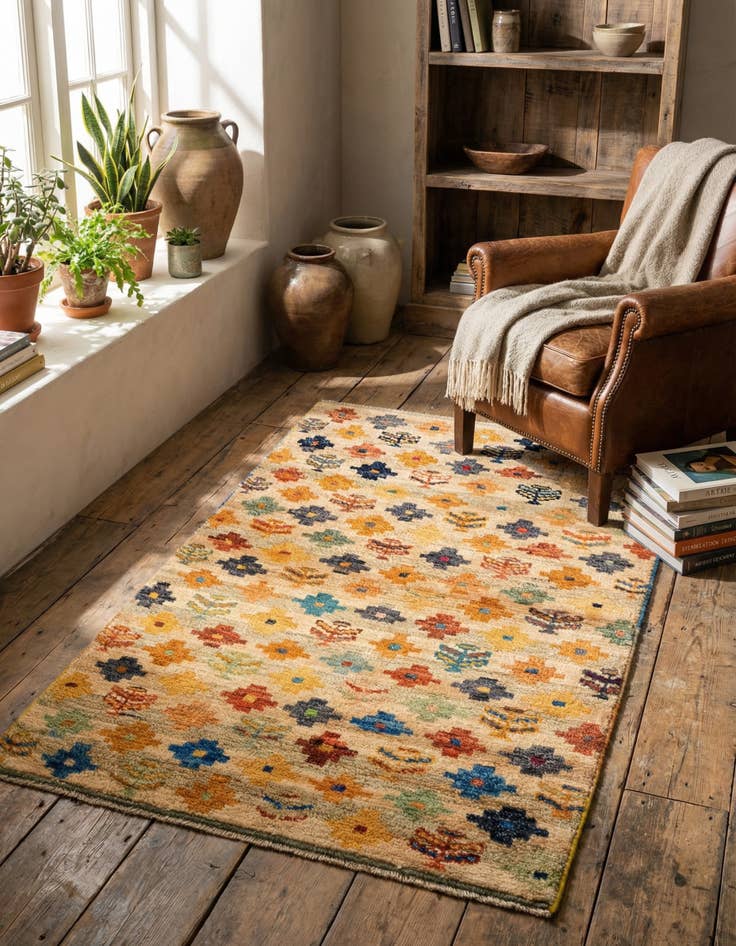 Detail image of 3' 1 x 4' 8 Hand Knotted Balouch Wool Rug