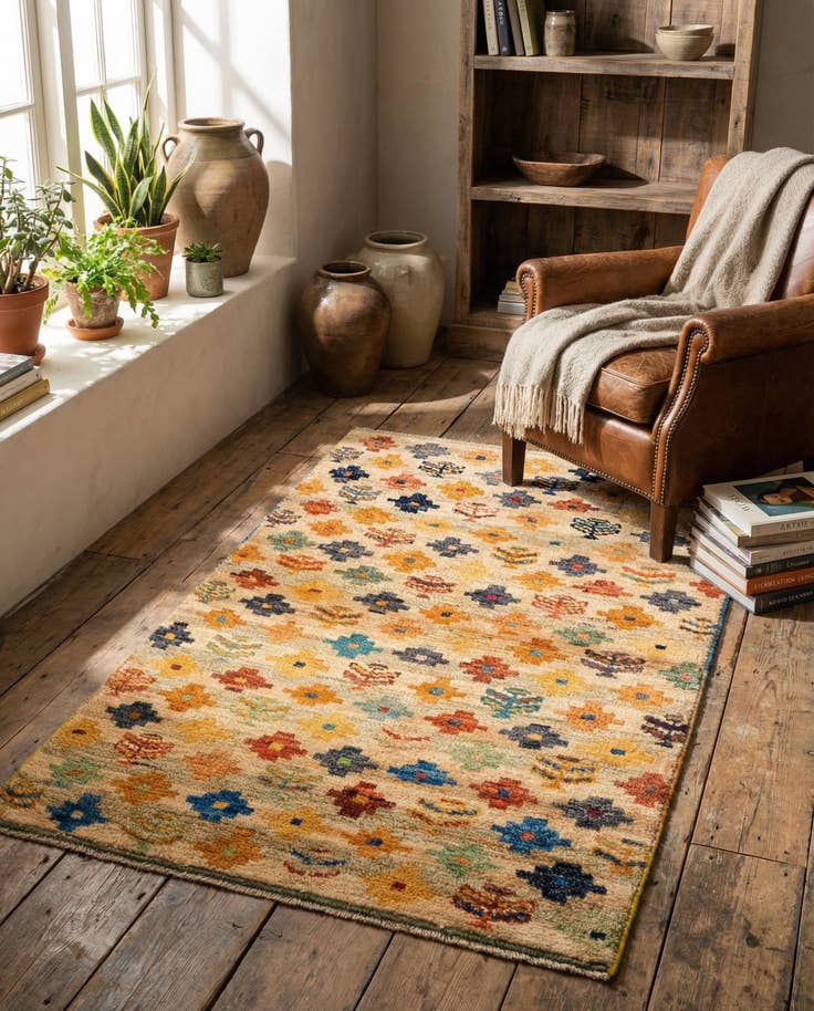 Detail image of 3' 1 x 4' 8 Hand Knotted Balouch Wool Rug