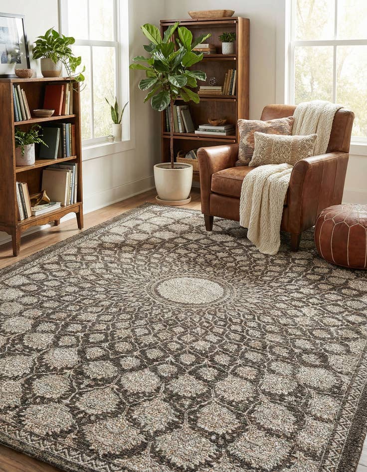 Detail image of 7' 10 x 10' Chenille Jute Rug