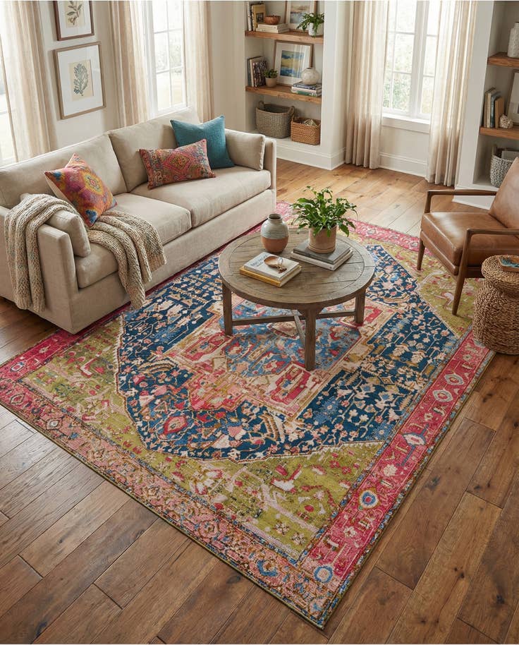 Detail image of 7' 10 x 10' Easy-Clean Traditional Indoor / Outdoor Rug