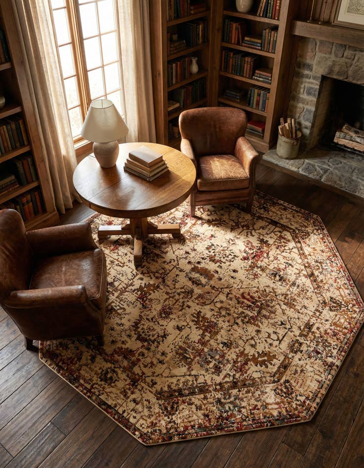 Detail image of 7' 10 x 7' 10 Saturn Octagon Rug